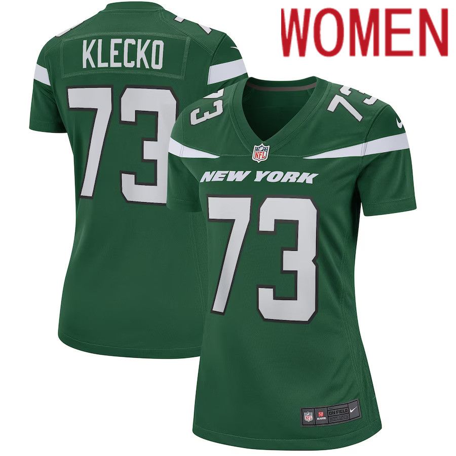 Women New York Jets #73 Joe Klecko Nike Gotham Green Game Retired Player NFL Jersey